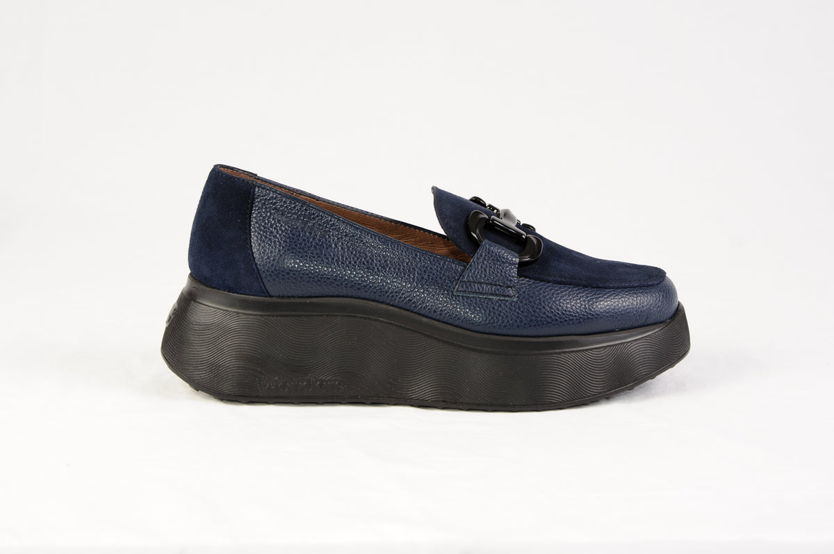 Wonders - A-3604 Navy Wedge Loafer