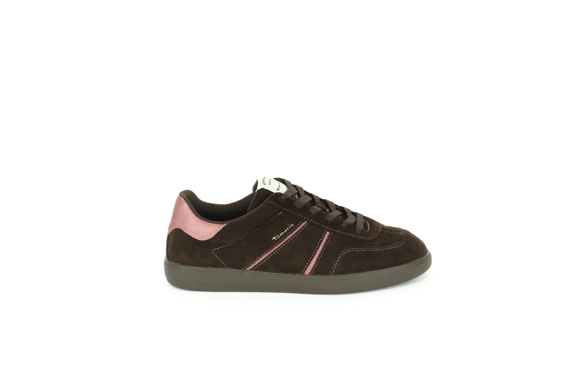 Tamaris - 23624 Brown Suede Retro Trainer