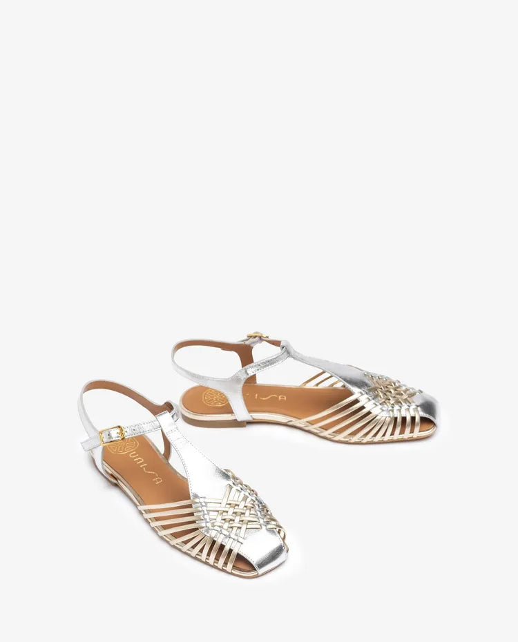 Unisa - Babic Silver and Gold Leather Sandal