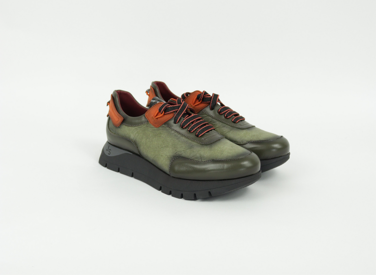 Jose Saenz - 2287 Khaki and Orange Wedge Shoe