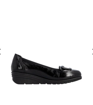 Rieker - L5362 Black Patent Wedge Loafer