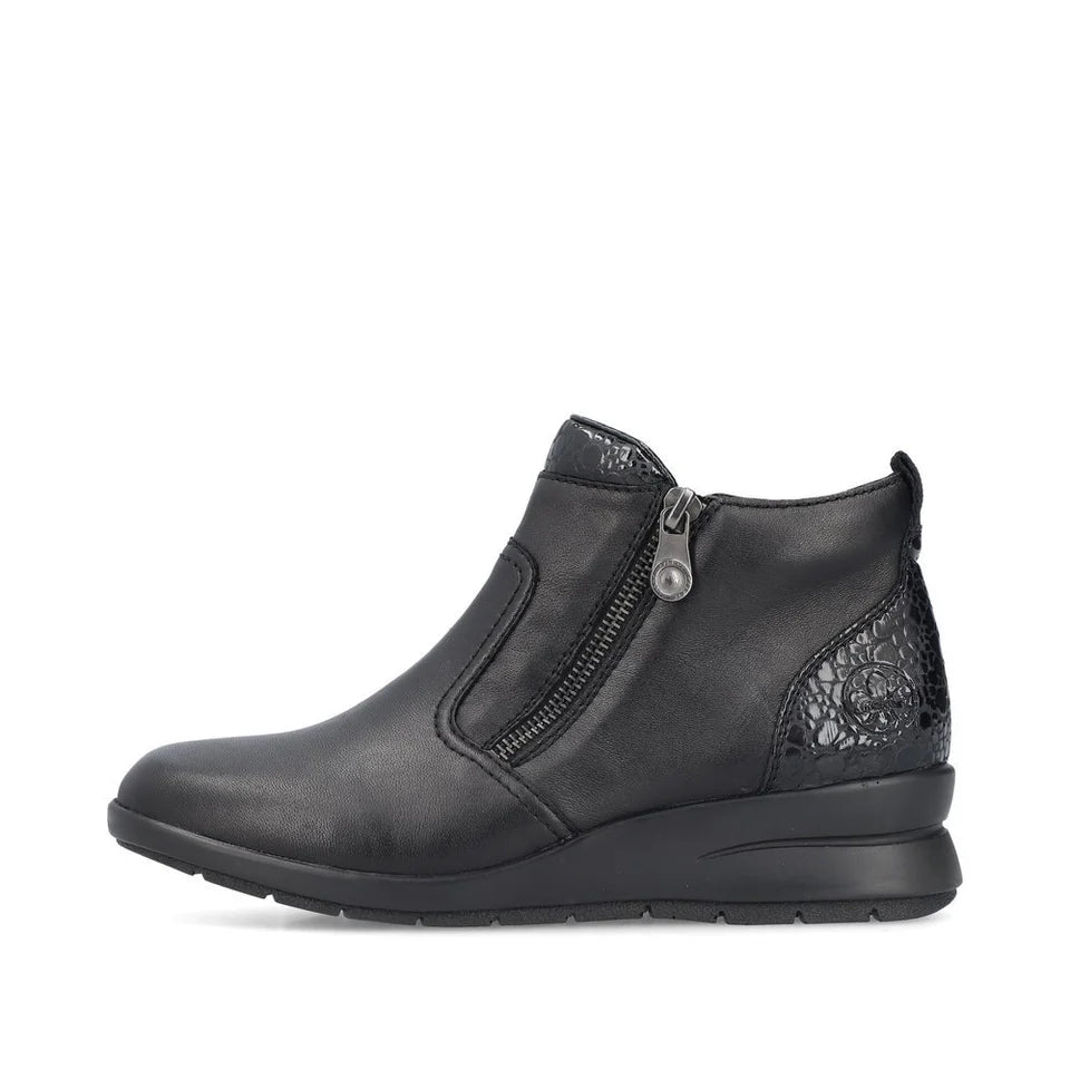 Rieker - L4861 Black Wedge Ankle Boots