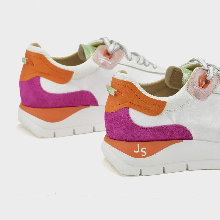 Jose Saenz - 2287 White/Pink/Orange Laced Trainer