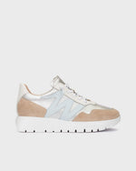 Wonders - A-24101 Beige and Silver Slip On Trainer