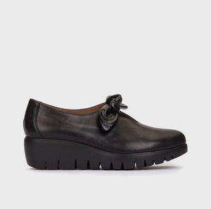 Wonders - C-33159 Black Bow Wedge Shoe