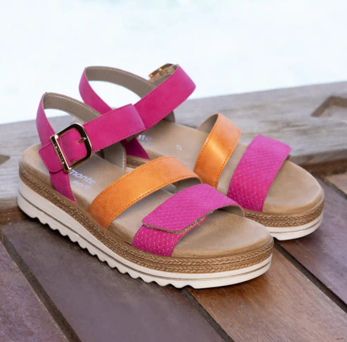 Remonte - D0Q55 Pink and Orange Gladiator Sandal