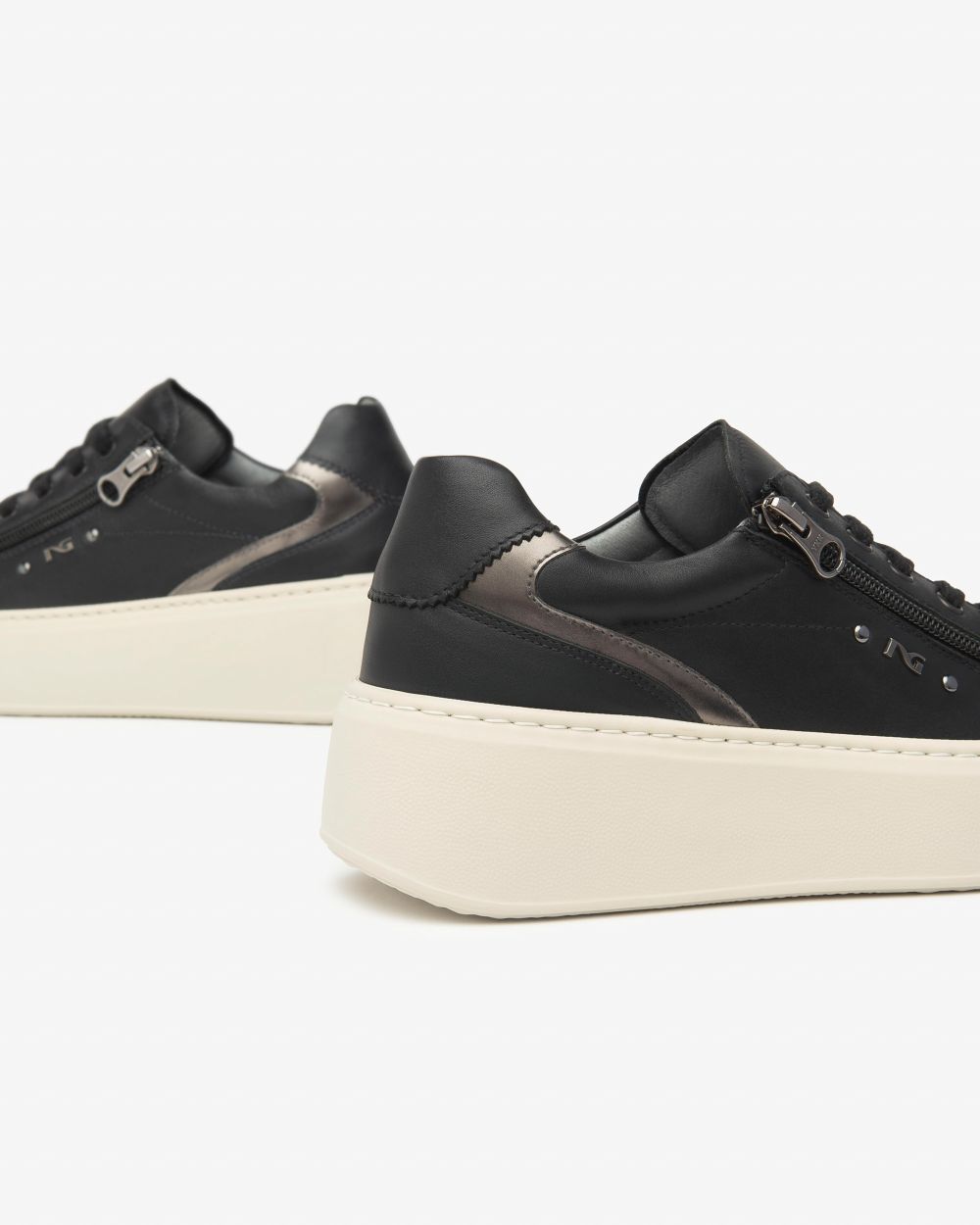 NeroGiardini - I514212D Black Zip Platform Trainer
