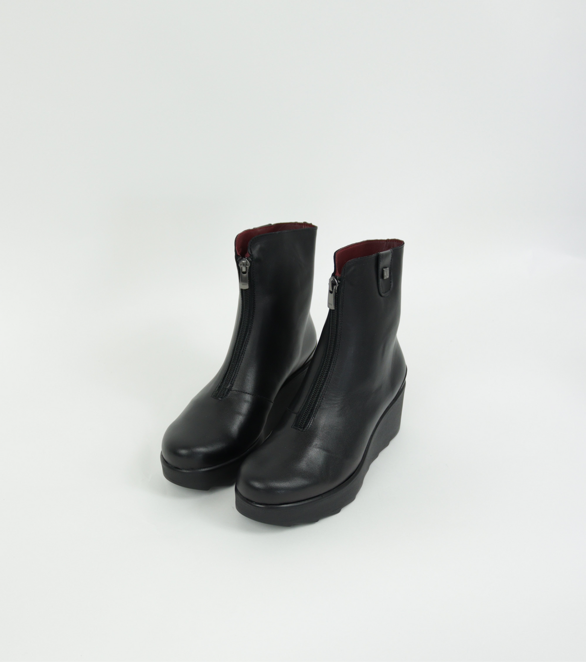 Jose Saenz - 6426 Black Zip Wedge Boot