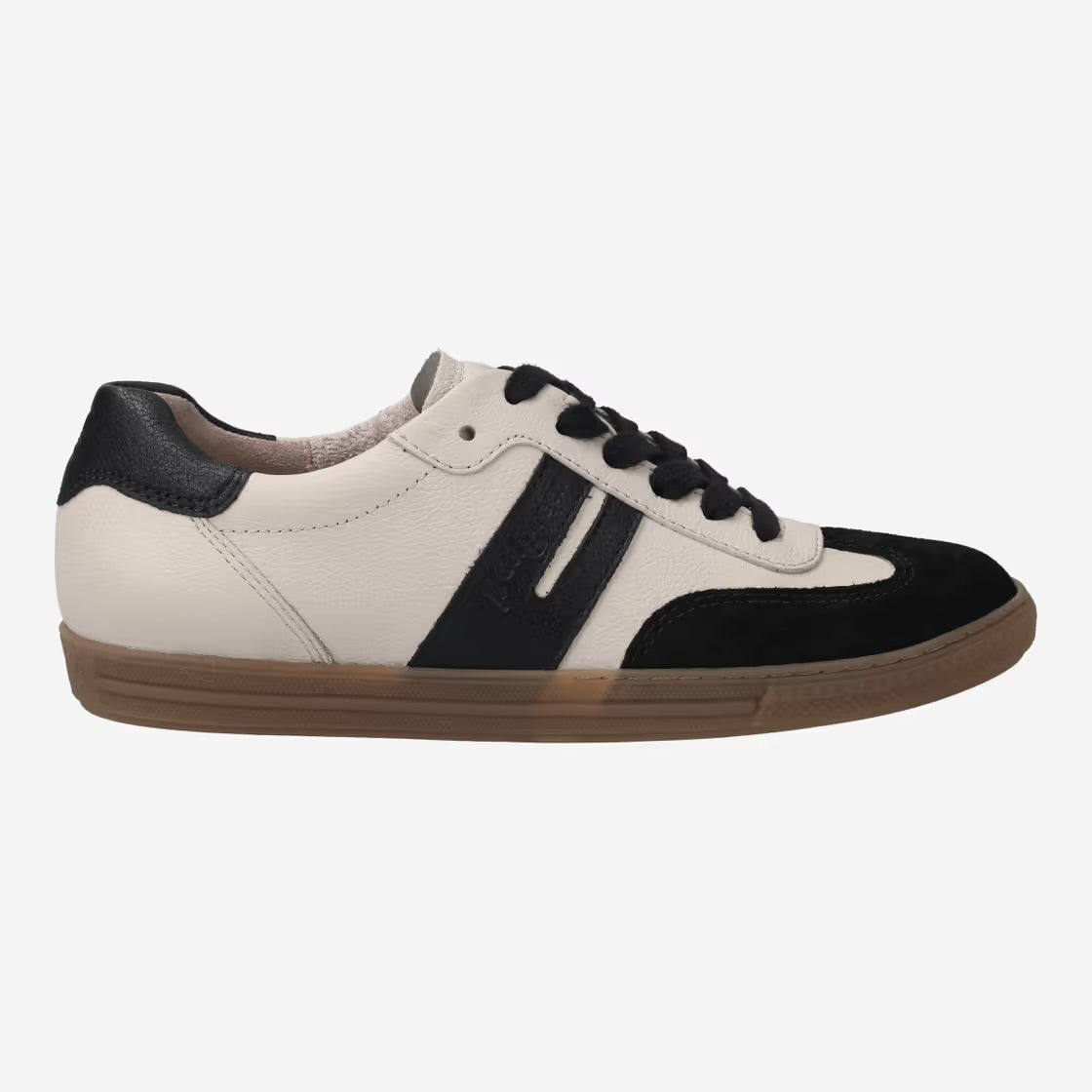 Paul Green - 5350 Black and Biscuit Leather Trainer