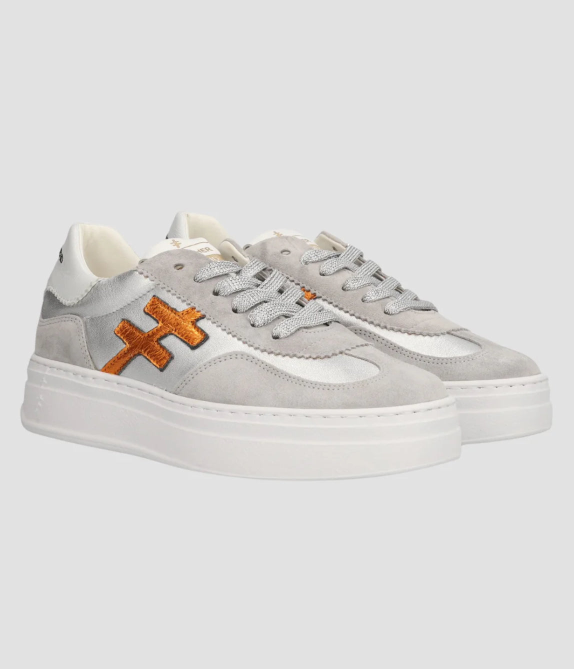 Another Trend - A035m338 Grey and Silver Platform Trainer