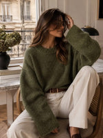 Anna - Khaki Kid Mohair and Wool Jumper [Preorder for September 15]