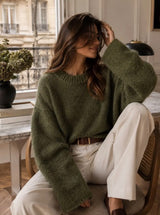 Anna - Khaki Kid Mohair and Wool Jumper [Preorder for September 15]