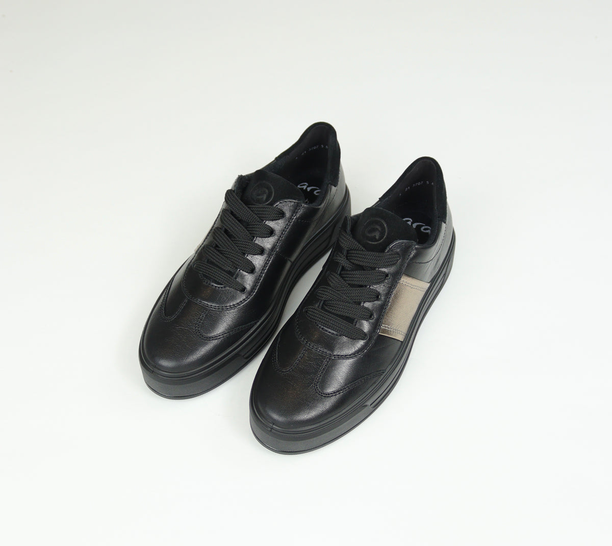 Ara - 23012 Black and Gold Platform Trainer