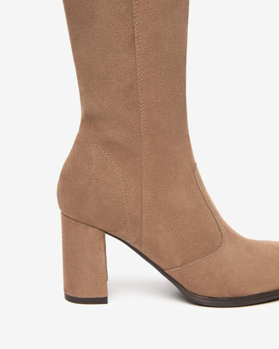 NeroGiardini - I514344D Beige Suede Knee High