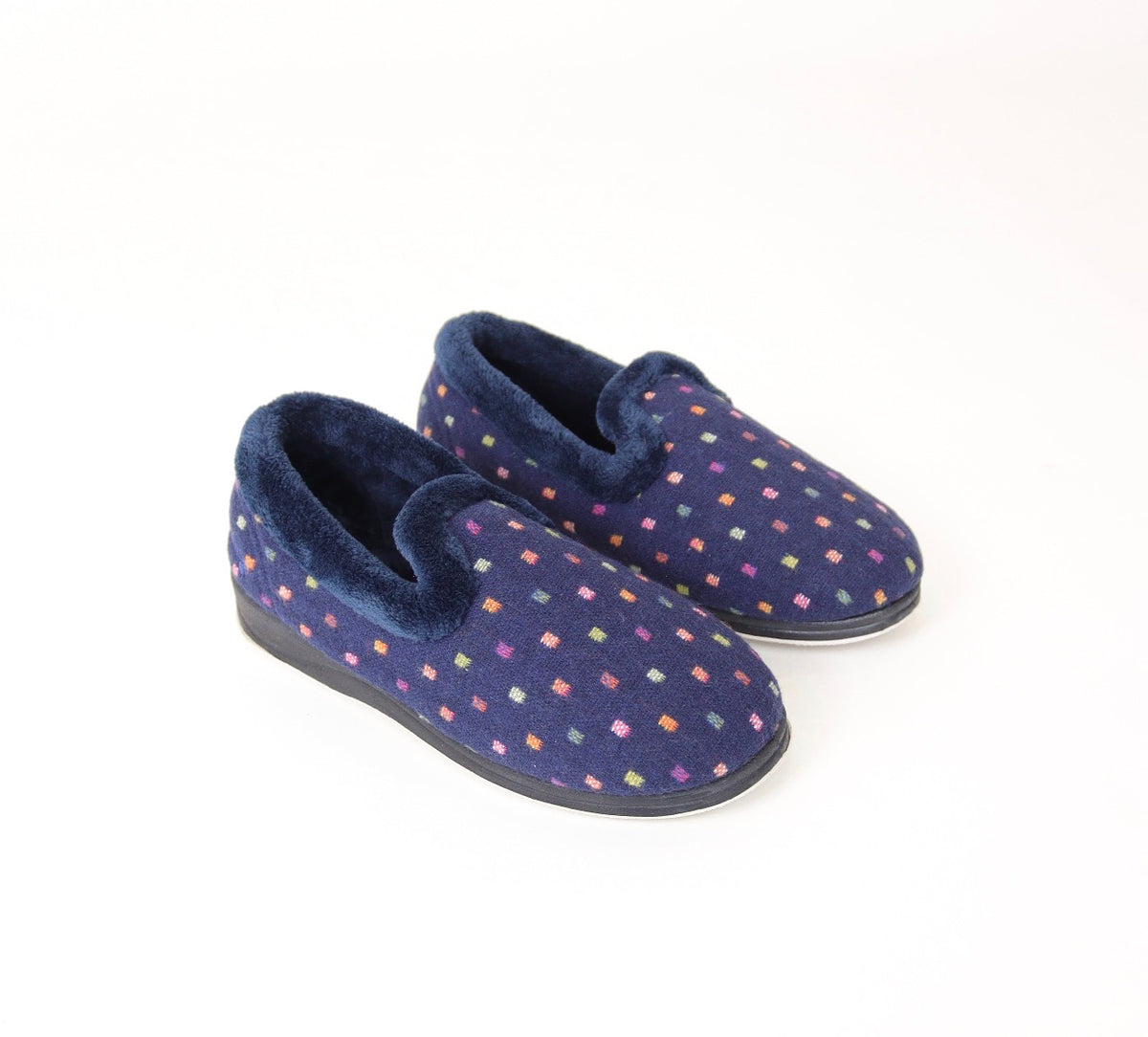 Padders - Repose Navy Spot Slipper