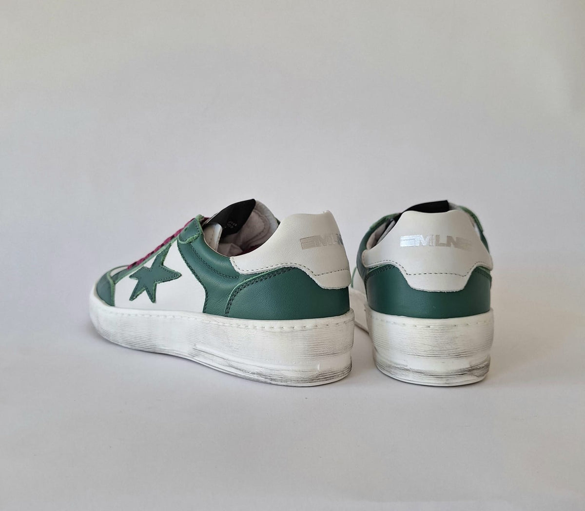 Méliné - Pad 57 White and Green Trainer