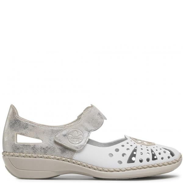 Rieker - 41368 White and Silver Shoe