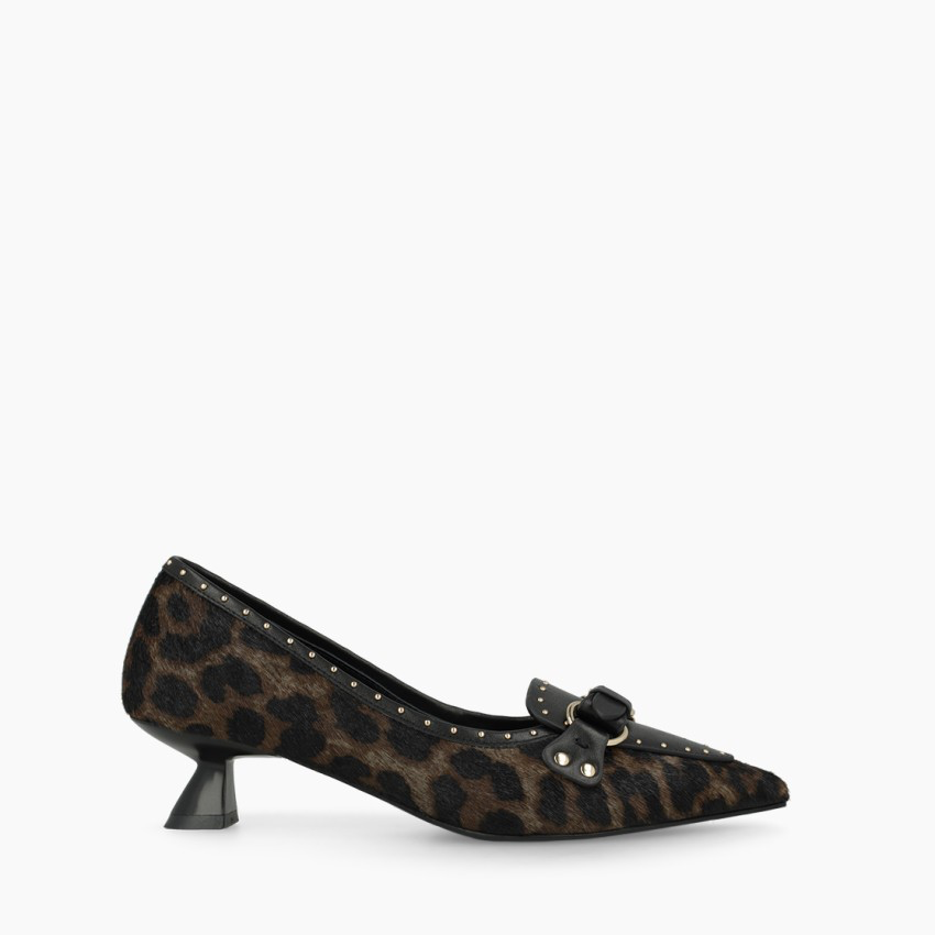 Lodi - A-Casion Brown/Black Kitten Heel Court