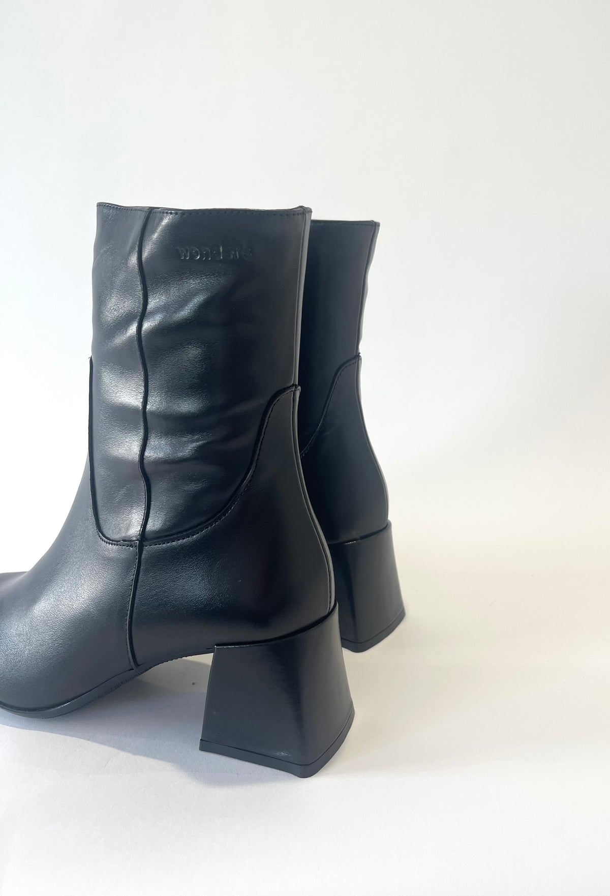 Wonders -H 6212 Black Leather Ankle Boot