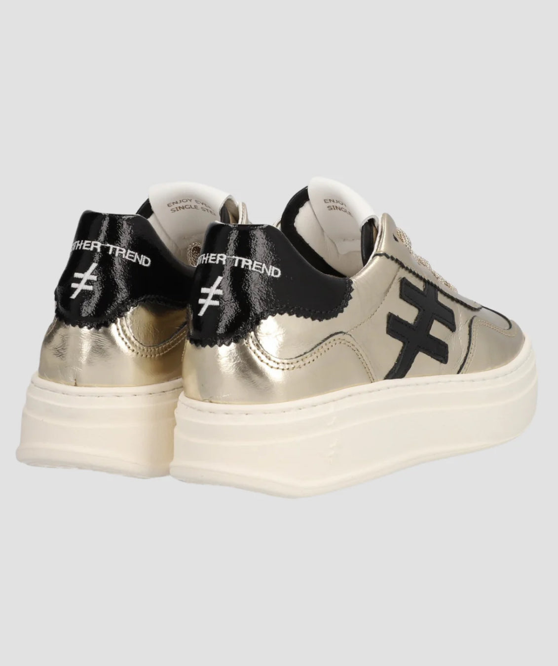 Another Trend - A035m343 Gold and Black Platform Trainer