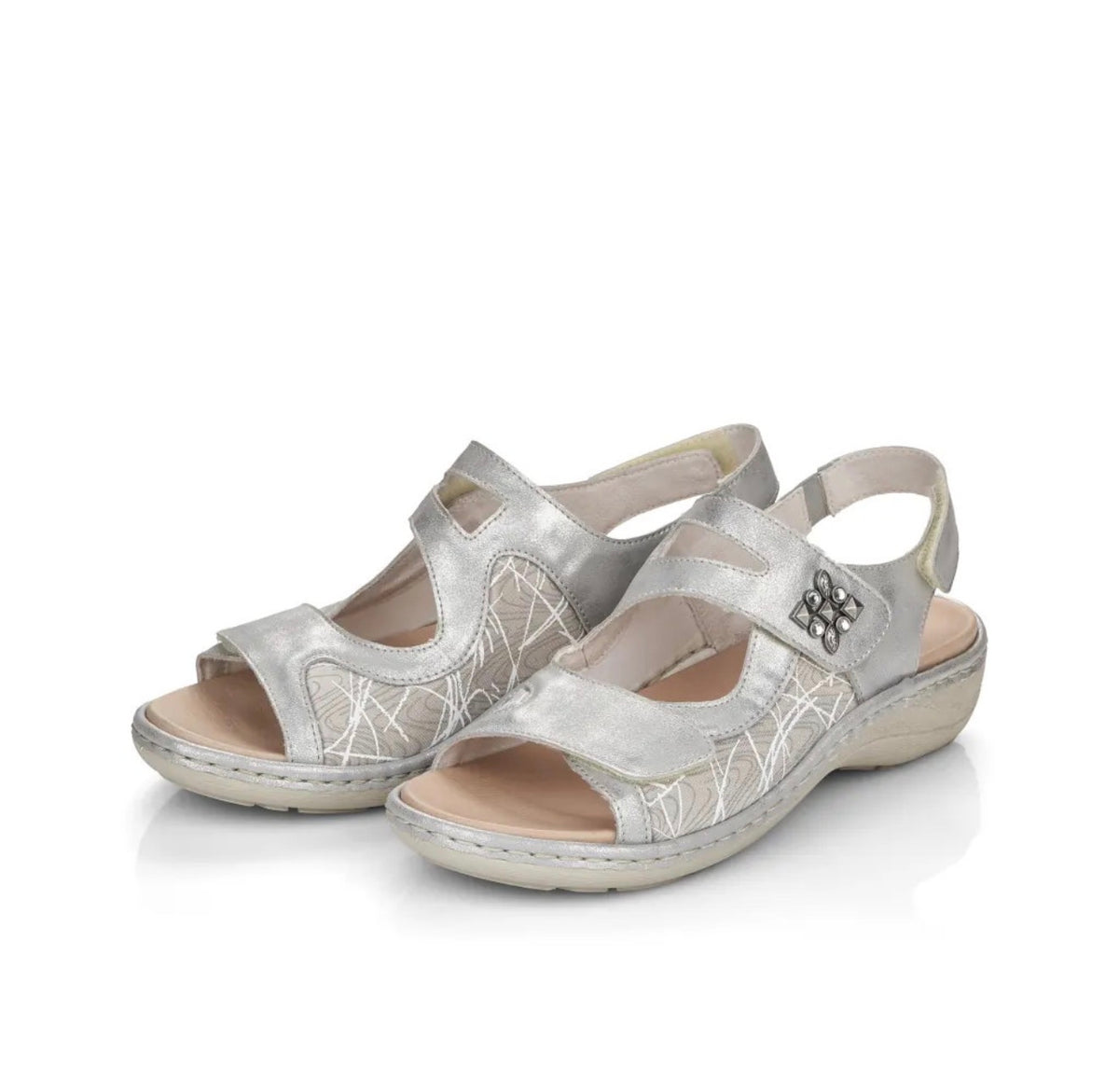 Remonte - D7647 Silver Velcro Sandal