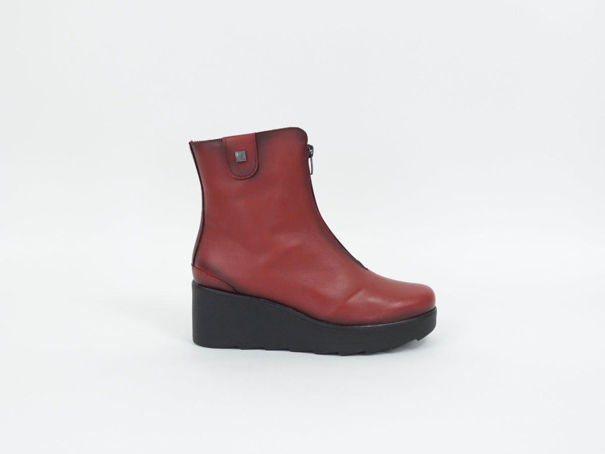 Jose Saenz - 6426 Red Zip Wedge Boot