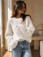 Anna - Cream Kid Mohair and Wool Jumper