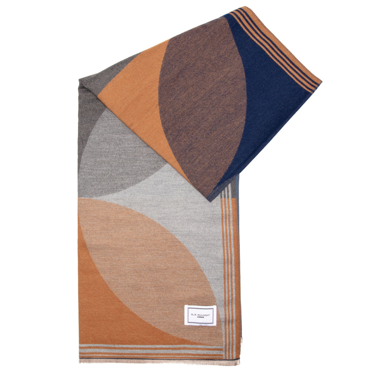 Elie Beaumont - Navy/Camel Scarf