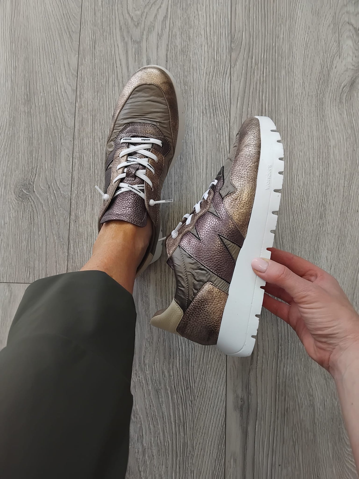 Wonders - A-2491 Bronze Metallic Slip on Trainer