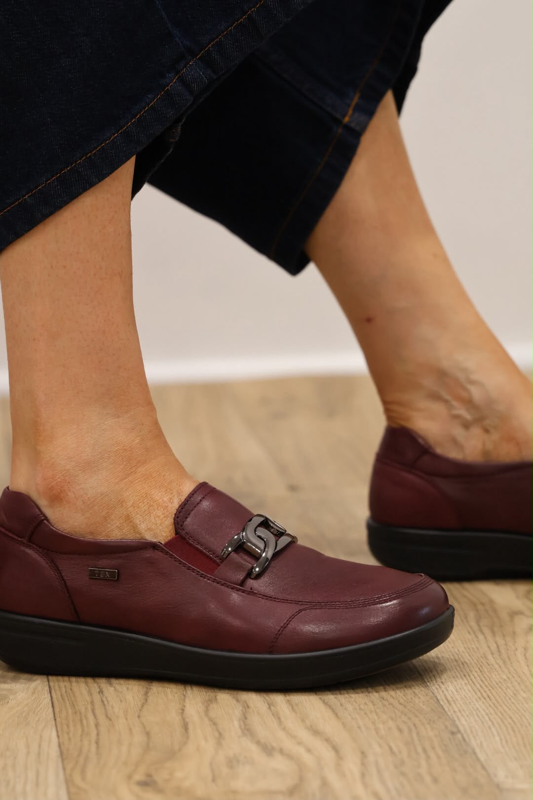 G Comfort - P-6503R Burgundy Waterproof Wedge Loafer