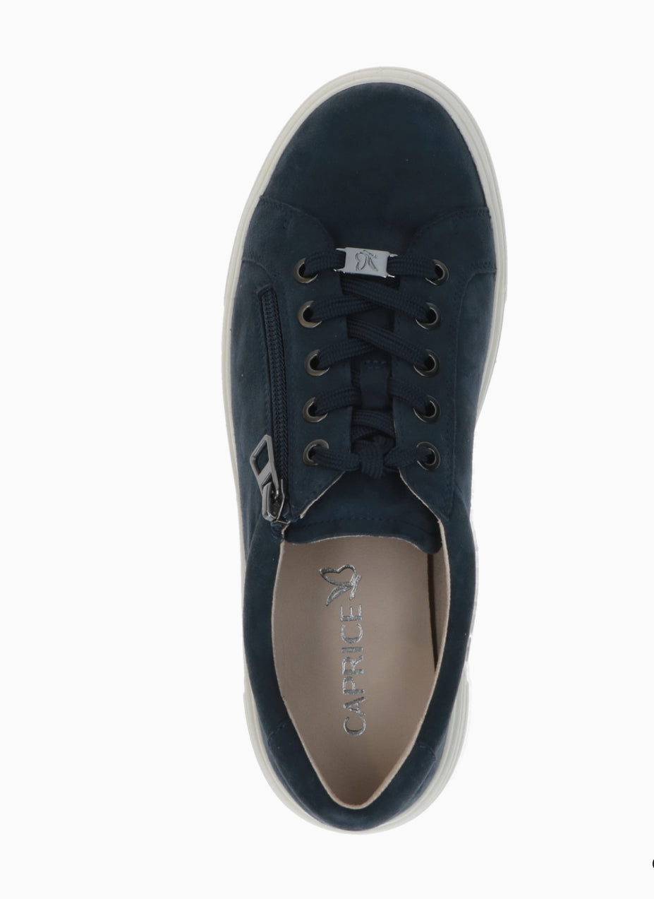 Caprice - 23351 Navy Trainer with a Lace and Zip