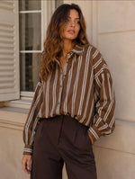 Anna - Brown Stripe Shirt