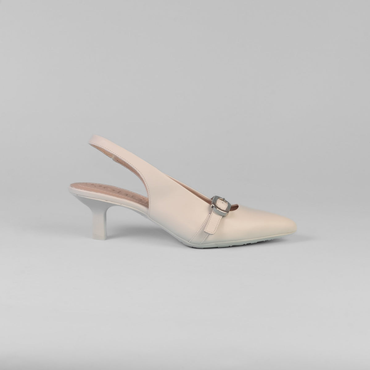 Wonders - G-7101 Ivory Kitten Heel Slingback