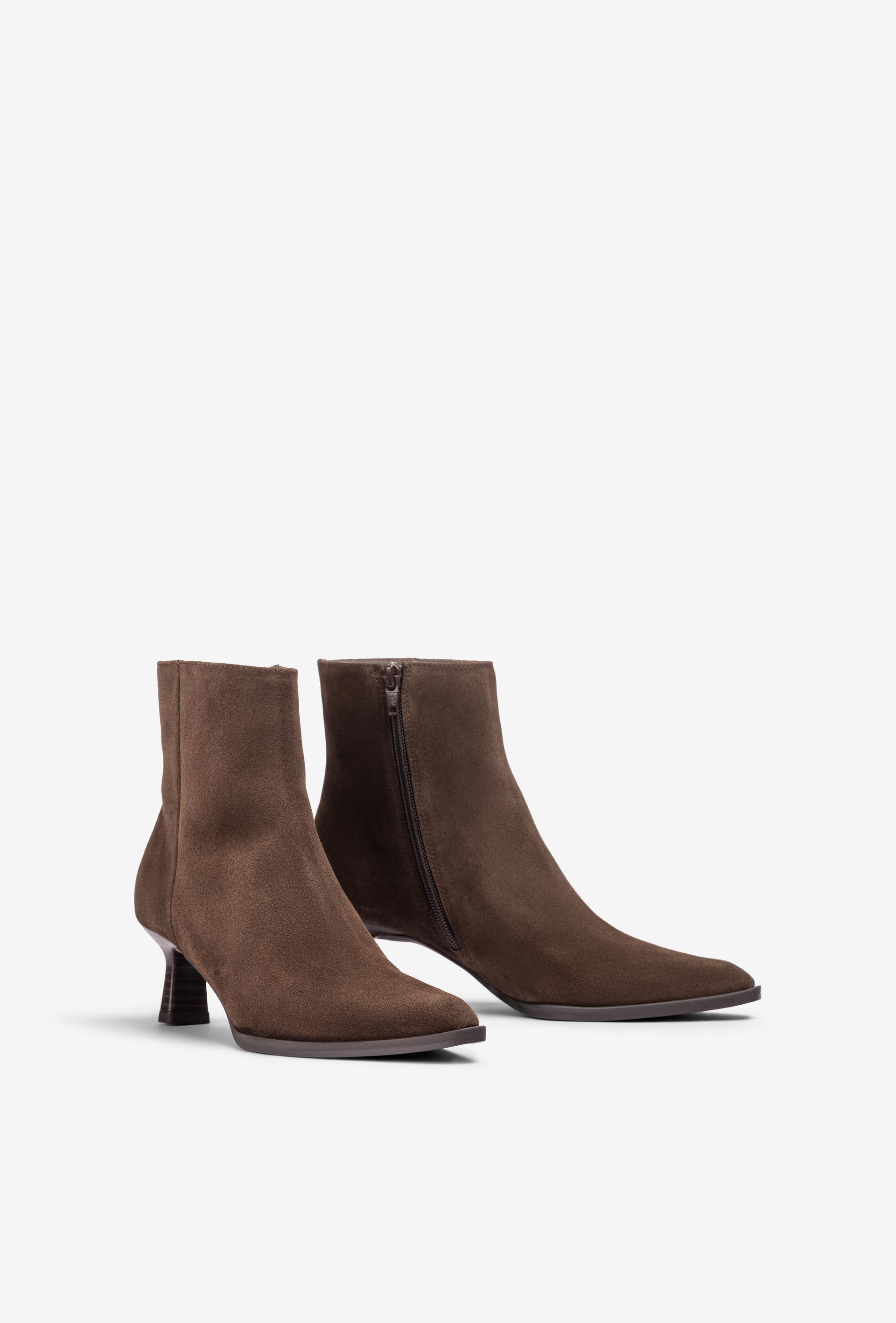 Unisa - Lomas Brown Kitten Heel Ankle Boot