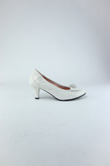 Le Babe - 3047 White/Silver Cluster Court Shoe