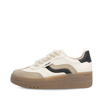 Rieker - M7610 Cream/Beige & Black Platform Trainer