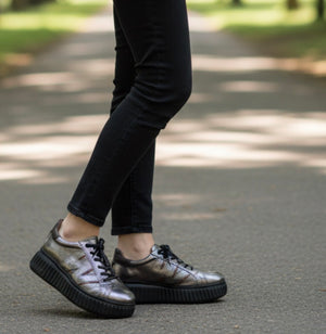 Wonders - A-5201 Pewter Slip On Trainer