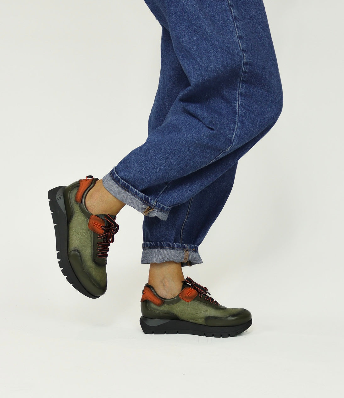 Jose Saenz - 2287 Khaki and Orange Wedge Shoe