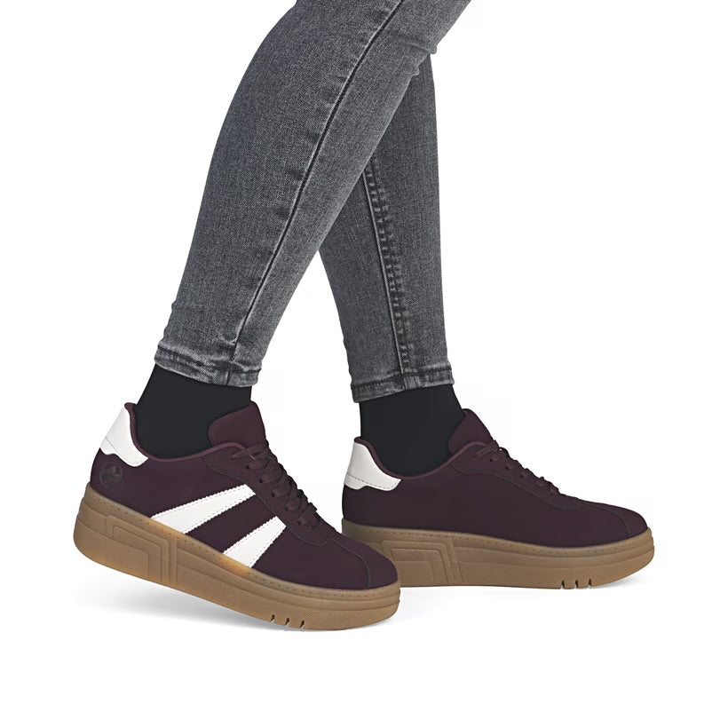 Rieker - M7601 Burgundy Platform Trainer
