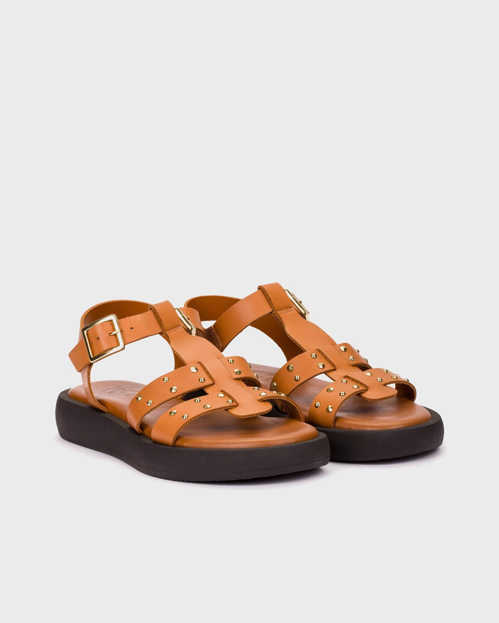 Wonders - AB-1567 Tan Stud Gladiator Sandal
