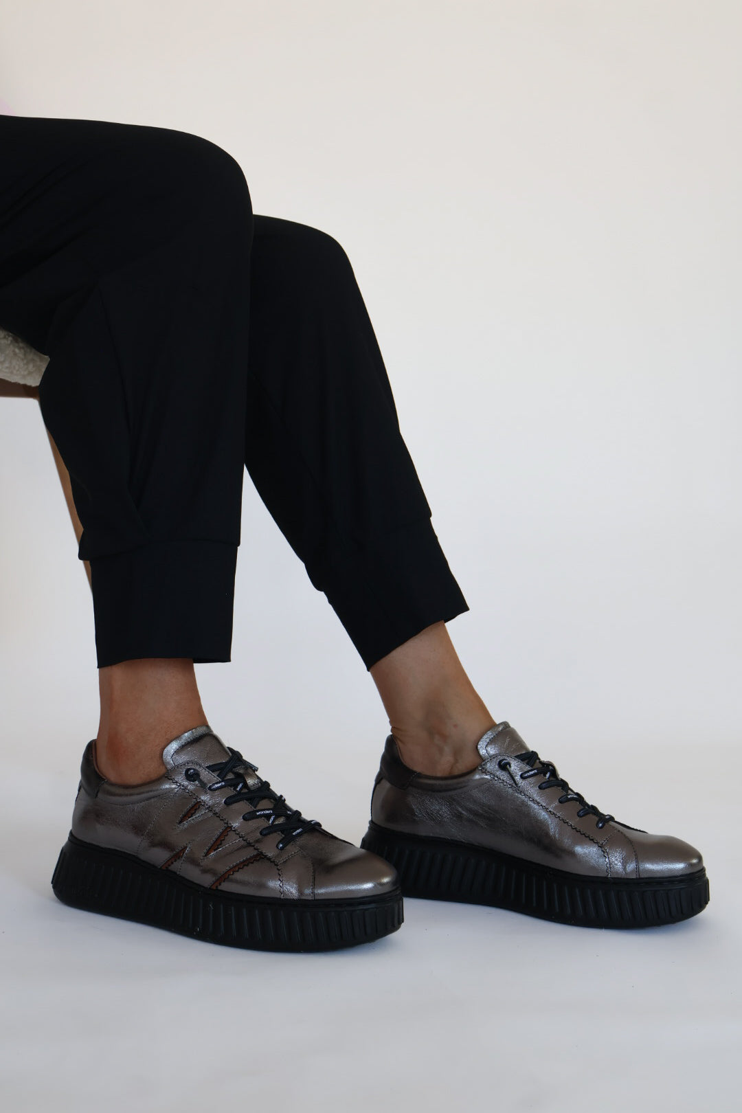 Wonders - A-5201 Pewter Slip On Trainer