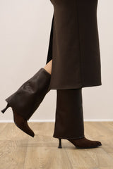 Miss Elastic - 77068 Brown Med Calf Pointy Toe