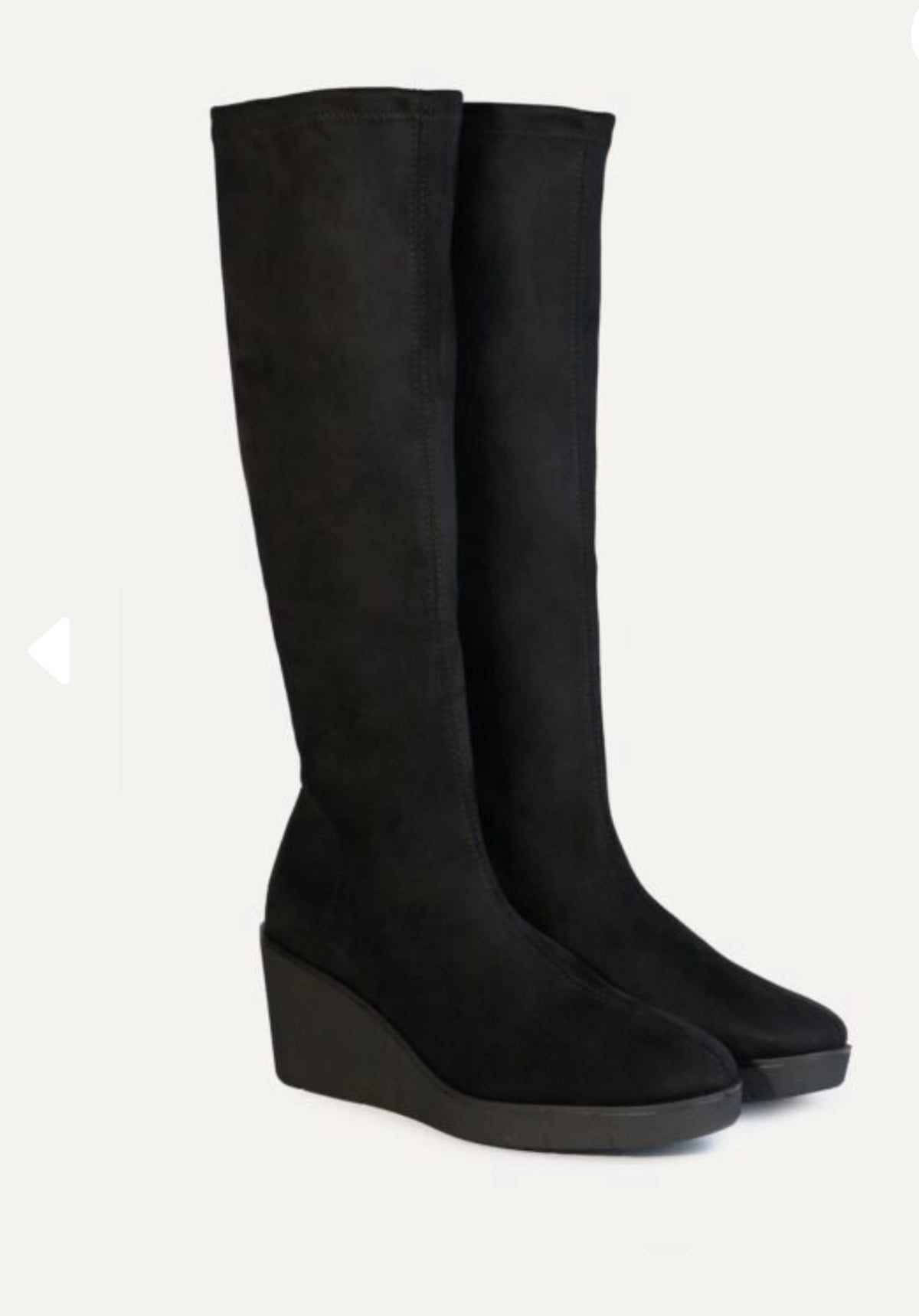 Miss Elastic - 76193 Black Wedge Sock Boot