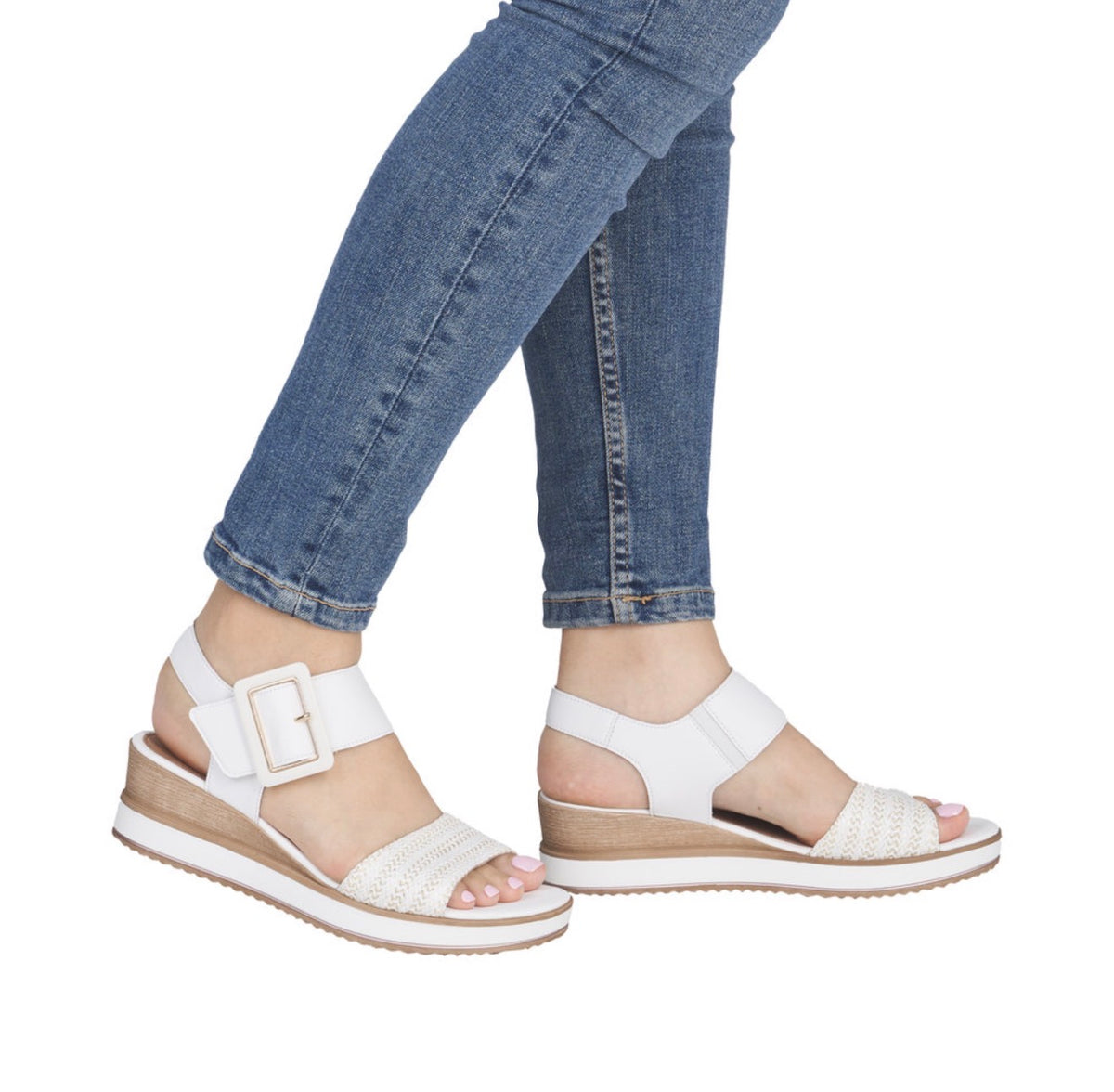 Remonte - D6453-81 White Velcro Sandal