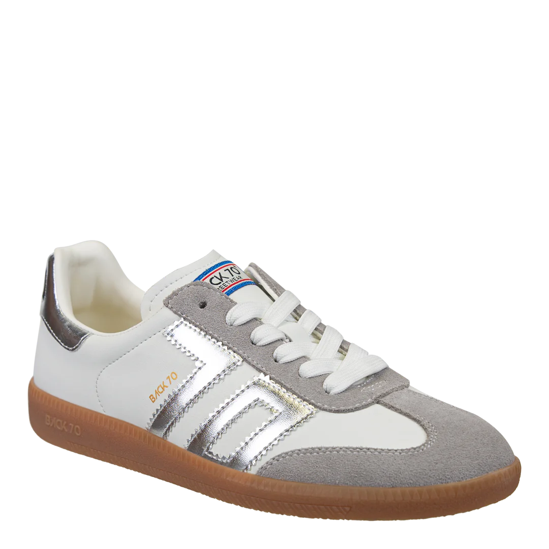 Back 70 - Cloud White and Silver Trainer