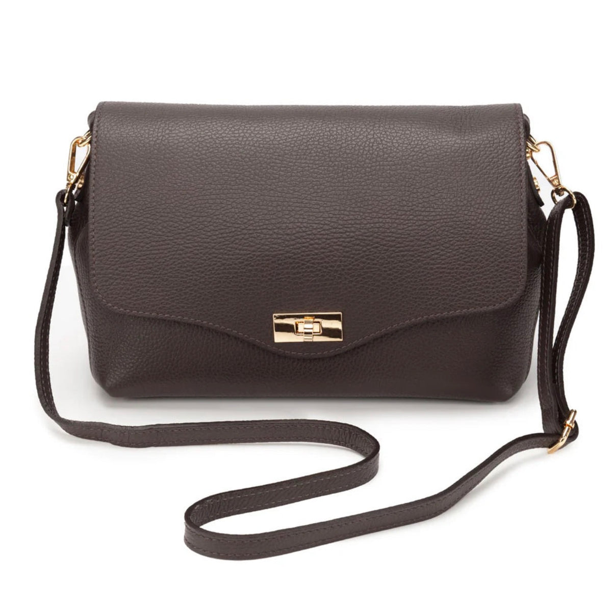Elie Beaumont - Twist Cap Chocolate Brown Bag