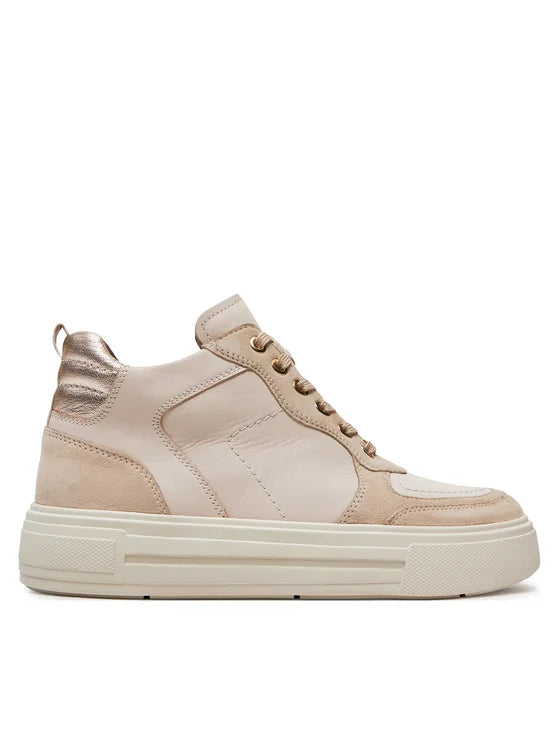 Caprice - 25151-43 Cream Leather Hi-Top