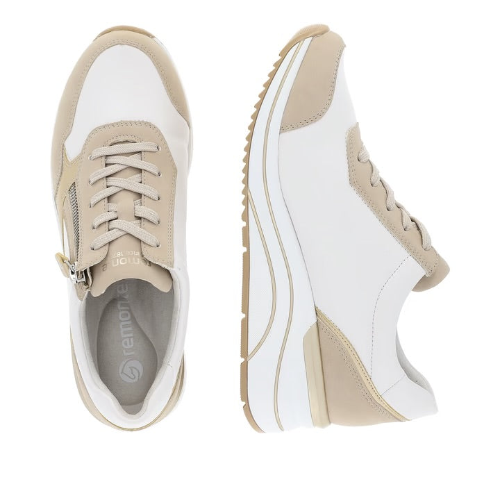 Remonte - D0T01 Beige Zip Trainer