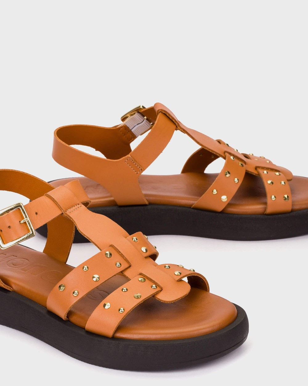 Wonders - AB-1567 Tan Stud Gladiator Sandal