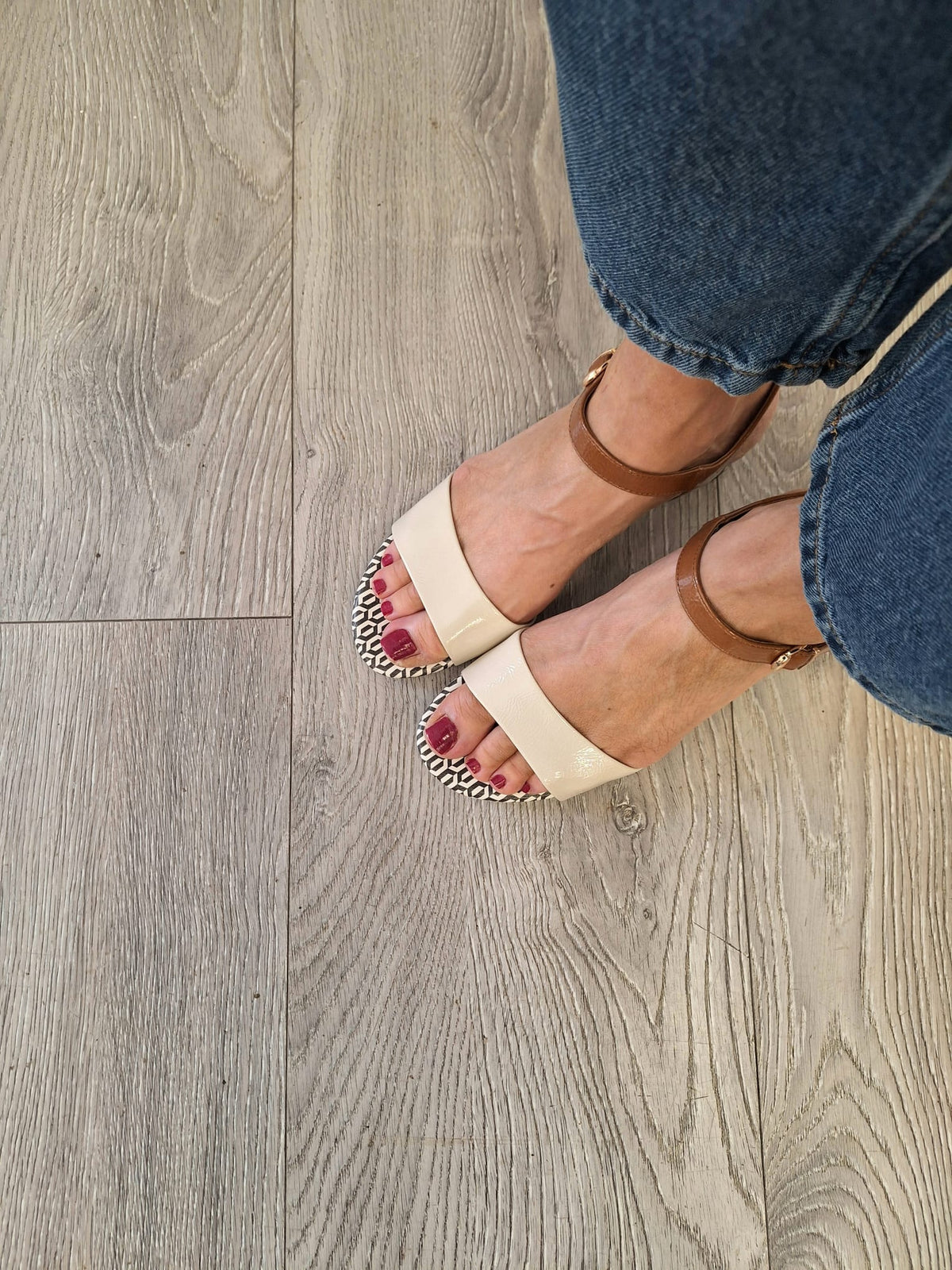 Tamaris - 28249 Ivory Multi Heel Sandal